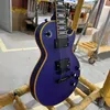 Meilleure guitare électrique personnalisée, quincaillerie noire, couleur violette en satin, touche en acajou, livraison gratuite