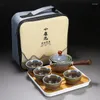 Teaware Sets Travel Tea Set Ceramic Teacup Automatic Rotating Teapot Chinese Brewer Filterable Suitable For 4 People