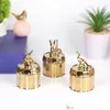 Förvaringsflaskor Elektropläterad guld keramisk burk djur täcker dekorativ tank smycken låda godis arrangör flaskhantverk