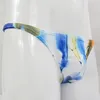 Underpants G3774 Mens String Bikini Narrow Waist Multi Color Feather Printed Options