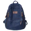 Джинсовые модные рюкзаки для школьной тенденции студенческой джинсовой сумки мульти -карманы с большими ездами рюкзак Mochila de Escola Feminina 2023 240323