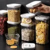 Storage Bottles Sealed Food Container Jar Capacity Airtight Cereal Box Transparent With Lid For Kitchen