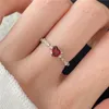 Bague de luxe en diamant coeur rouge pour femme, or 18 carats, bijoux en argent sterling 925, bagues d'amour de styliste pour femmes, tenue quotidienne en zircone 5A, boîte-cadeau pour ami, ouverture réglable