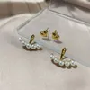 Stud nuovo elegante metallo a forma di cuore posteriore appeso orecchini di perle gioielli di moda coreani per donna ragazze accessori all'ingrosso Yme019 Dr Otveu
