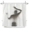 Shower Curtains Get Naked Sexy Woman White Curtain Waterproof Print Polyester Fabric Beach Washable Bathroom Cortinas Home Decor