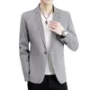 Coo 2023 Vêtements de printemps pour hommes Nouveau blazer Jeunesse Fine Plaid Cott Lin Loisirs Blazer D6Xx #