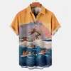 Sommer Hawaiian Shirts für Männer 3D-Druck Seaside Beach Vacati Shirt Tops Kurzarm Casual Herren Bluse Camisas i1Gu #