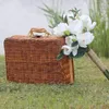 Storage Bags Picnic Basket Woven Vintage Suitcase Rattan Case Weave Laundry B