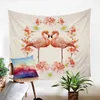 Tapestries BeddingOutlet Flamingo Tapestry Love Heart Decorative Wall Hanging Pink Floral Printed Girls Bedspreads Valentine Sheet 130x150