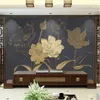 Duvar Kağıtları Milofi Özel Büyük Duvar Kağıdı Mural 3D Atmosferik Güzel Avrupa Çiçekleri Altın Kabartmalı Çizgiler Tv Arka Plan Mura