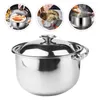 Double Boilers Stainless Steel Cooking Pot Kitchen Gadget Multipurpose Mixing Bowl Stew With Lid Handle Soup Tool