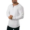 Sports LG Sleeve T Shirt Men Gym Clothing Cott Bodybuilding Fitn Workout Slim T-shirt Male Solid Autumn Training Tee Tops 12lw#