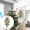 Fleurs décoratives Noël larme Swag couronne de fleurs porte guirlande d'hiver pour extérieur intérieur ferme décoration de la maison ornement