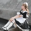 Färg cosplayer svart vit lolita dr kvinnor piga apr dr bow tie cafe cosplay costume anime halen servant outfit l8ax#