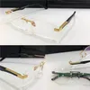 Mode recept glasögon är artis i rimless ram stora ben optiska glasögon klar lins enkel affärsstil för män221w