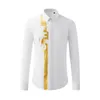 2024 Printemps Automne Lettre d'or Imprimer Chemises pour hommes de luxe Slim Casual Busin Formelle Dr Chemise Social Party Tuxedo Blouse Q3ge #