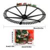 Miniatures Christmas Train Electric Train Set For Christmas Tree Track Car Christmas Decoration Trains Noel Gift Round Rail Train Carousel