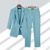 PROFIAL SUIT Women's 2023 Spring/Summer New Short 7 Split Sleeve Solid Color Suit Premium Temperament Suit Two Piece Set 925r#