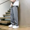 Calças masculinas listradas leves e finas verão rua desgaste coreano moda casual hip-hop retro solto jogging