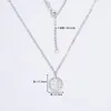 Kedjor Real Pure Platinum 950 Chain Women Lucky Round Fu Square Cable Link Necklace 3.27-3.39g
