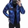 Blue Sier Lichtreflecterende jassen voor heren Stijl Winter Stijlvolle puffer eendendonsjassen met capuchon voor koude gewatteerde jassen Weelderig m2wM#