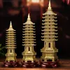 Miniatyrer Copper Wenchang Tower 13th Floor Tower Home Crafts Desk Decoration Gifts 13th Floor Ninth Floor Pagod Office Desk