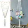 Tapisserier Macrame Wall Hang Toy Net Böhmen Lagring för leksaker andas Bohemian Organizer Bedroom Playroom Nursery Nursery