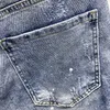 Short en jean droit déchiré pour hommes Graffiti Jeans Fi Spray Holes Persalized Jeans courts Hip-Hop Streetwear K6nP #