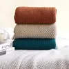 Couvertures Couleur unie tricoté climatisation couette gland couverture de lit canapé couverture doux respirant hiver couvre-lit drap de literie