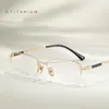 Solglasögonramar 54mm Pure Titanium Myopia Hyperopia Glasögon Frame Men Business Eyeglasse Anti Blue Light Radiation Eyewear