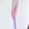 kobayi-san Chi No Maid Drag Kamui Kanna Wigs Lg Purple Ombre Hair Cosplay Heat Resistant Wig Headdr Accor F12e#