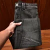 Jeans de moto noir et gris pour hommes 2024 Fi Rock Skinny Pants Persality Couture Vintage Pantalon Skinny pour hommes U2En #