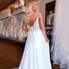 Minimalist Boho Plus Size Wedding Dress Sexy Spaghetti Straps V Neck Backless Beach Bridal Dress 2024 Lace Bohemian Country Bride Dress Civil Garden Robe De Mariage