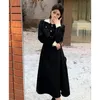 Casual Dresses 2024 Autumn And Winter French Frosted Long-sleeved Advanced Sense Waist Slimming Hepburn Style Little Black Dress