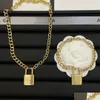 Pendant Necklaces Luxury Classic Gold And Sier Lock Necklace Fashion Jewelry Letter B High Quality With Box Drop Delivery Pendants Otvvk