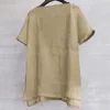Льняная рубашка с коротким рукавом Мужская короткая дышащая удобная однотонная свободная блузка Harajuku Повседневная гавайская рубашка Camisa Masculina u81o #