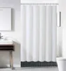 Heavy Duty Solid Shower Curtain Fabric Waterproof Bathroom Long Stall Size 230CM Black White Grey Brown Blue Color 240328