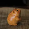 Sculpturen Klifcipres Houtsnijwerk Schattige kleine muis Handdecoratiestuk Massief hout Zodiac Kleine hamster Thee Huisdier Kantooraccessoires