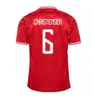 24 25デンマークサッカージャージエリクセンホームレッドアウェイホワイト24 25 Hojbjerg Christensen Skov Olsen Braithwaite Dolberg Football Shirts Jersey