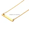 Pendant Necklaces Love Heart Necklace Fashion Gold Solid Blank Bar Stainless Steel For Buyer Own Engraving Jewelry Diy Drop Delivery P Dhmqd