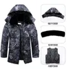 5 hombres invierno Camoue forro a prueba de frío Veet abrigo de algodón grueso mujeres viento impermeable chaqueta de cuello de piel desmontable con sombrero 84S2 #