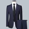 2023 Mannen Hoge Kwaliteit Sets Blazer Vest Broek Mannen Eenvoudige Busin Elegante Fi Sollicitatiegesprek Gentleman Pak Slanke Sets i4xH #