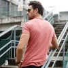 gustomerd Brand Quality T shirt Men's V-neck Slim Fit Pure Cott T-shirt Fi Short Sleeve T shirt Men's Tops Casual Tshirt n96v#