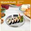 Dinnerware Sets Stainless Steel Plate Dish Kitchen Tray Serving Steak Salad Metal Dinner Pasta