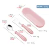 Ensembles de vaisselle 1pcs enfants Spoon Forks Box Kids Kids en acier inoxydable Couvoirs portables Ustensiles d'alimentation de bébé