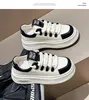 Casual Shoes äkta läder Kvinnor brädet tjocka ensamma lätta platthöjda plyschplattform sneakers zapatos para mujeres