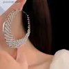 Очарование Rhinestone Круглые серьги для женщин Темперамент Полые преувеличенные серьги-капли Роскошные блестящие аксессуары Оптовая продажа с фабрики Y240328