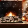 Подсвечники Металлический держатель для чайной свечи с изображением оленей Рождественские центральные элементы Черный Fit 1,57 дюйма Современный