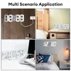 Relógios de mesa Smart 3D Digital Alarm Clock Wall Home Decor LED Desk com temperatura data tempo nórdico grande