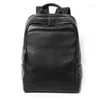 Backpack Genuine Leather Men Fashion Large Capacity Shoolbag For Teenager Cowhide Laptop Notebook Bag